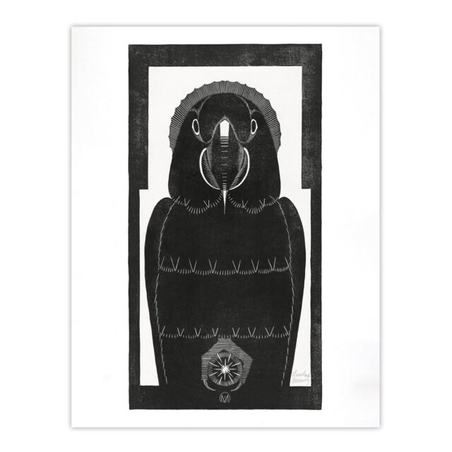 Stylised Ara Macaw Parrot De Mesquita Huge Wall Art Print 18X24 In