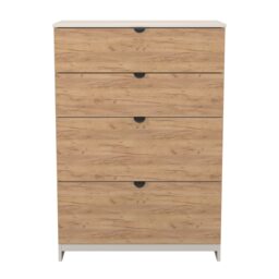 Norway 4 Drawer Deep Chest of Drawers in Gold Craft Oak & Kashmir (Ready Assembled) Brown Gold Craft Oak & Kashmir