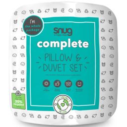 Snug Complete 10.5 Tog Bedset Duvet and Pillow Pair All Seasons White