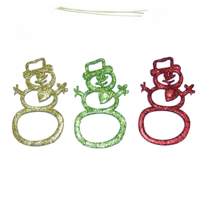3pcs Glitter Snowman Christmas Tree Xmas Party Hanging Ornament Decorations