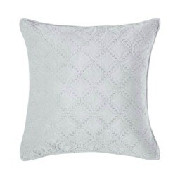 Homescapes Luxury Grey Quilted Velvet Cushion Cover Geometric Eternity Ring Pattern - 45 x 45 cm Grey Grey 45 x 45 cm