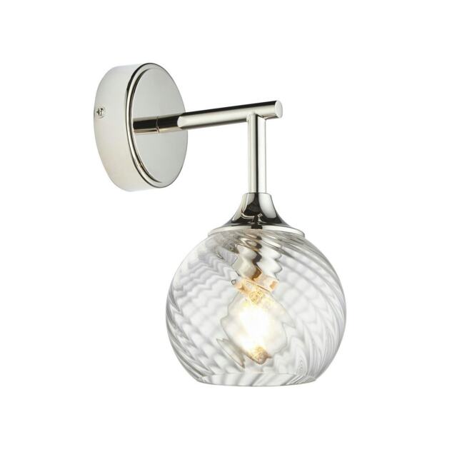 Allegra Glass Shade Wall Lamp Bright Nickel