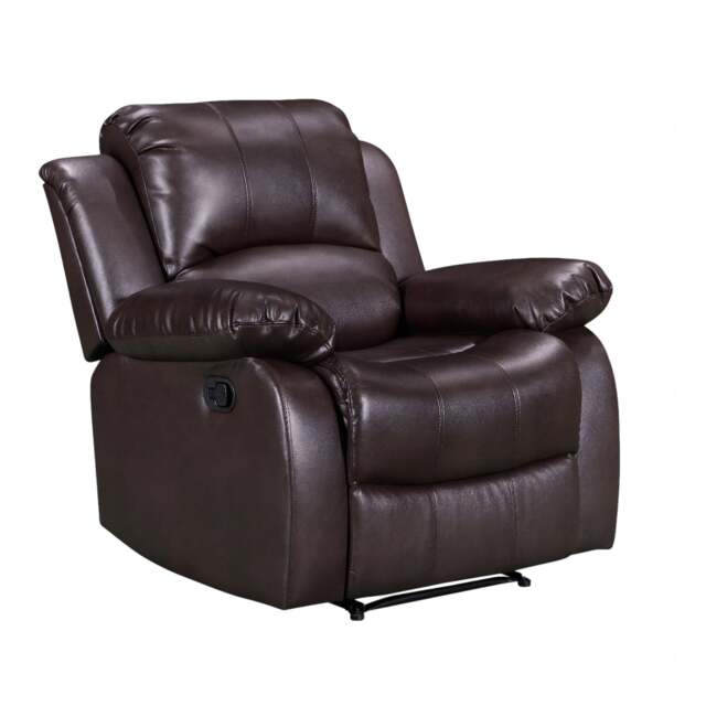 Faux Leather Brown Manual Recliner Chair VALENCIA