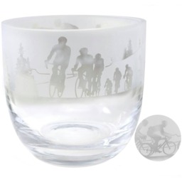 Animo Glass Candle Holder Engraved Pot Cycling