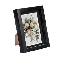 "Nicola Spring 5 x 7"" Photo Frame - Black/Black Mount - 3D Photo Frame Picture Frame Box Portrait Display Case (20 x 15cm)"