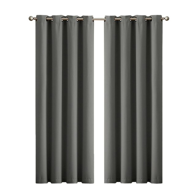 Marlow Blackout Curtains Window Curtain Draperies Pair Eyelet Bedroom Decor Grey Charcoal
