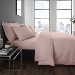 Serene Plain Dyed Fitted Bed Sheet Blush