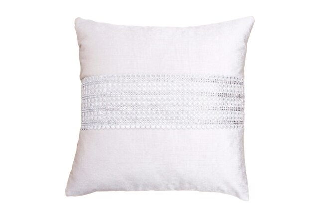 Glam Chenille Cushion - 43cm x 43cm White Cream