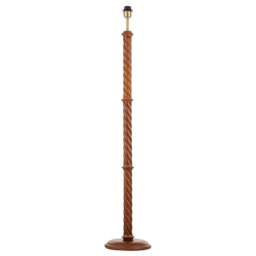 Mahogany Wooden Classic Floor Lamp Base with Twisting Pole Design