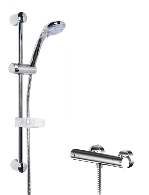Balterley Contemporary Bar Mixer Shower Set Thermostatic Round - Bar Valve - JTY034