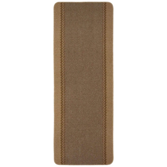 Washable Designer Rugs & Mats Lined Bordered Design in Beige 116B