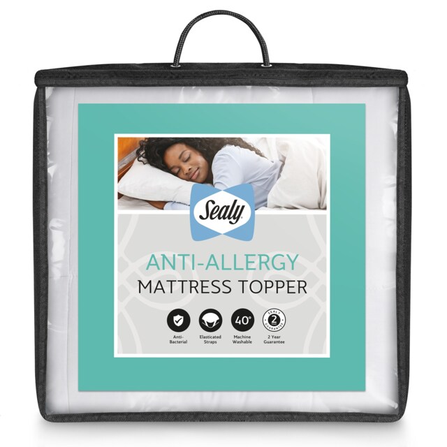 Sealy Luxury Anti-Allergy Mattress Topper, Double White 1