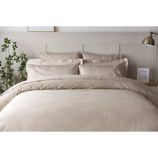 Belledorm Egyptian Cotton Flat Duvet Cover Grey Taupe King 1