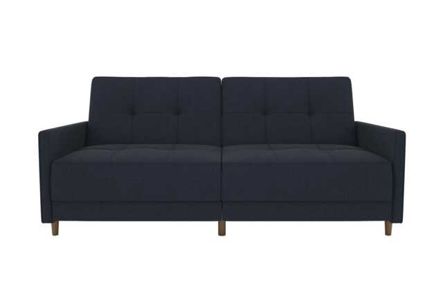 Andora sprung sofa bed in fabric navy blue Blue NAVY BLUE LINEN Two Seater