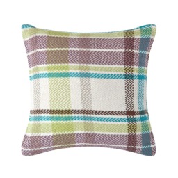 Homescapes Green Tartan Cotton Falun Cushion Cover - 45 x 45 cm Green Green 45 x 45 cm