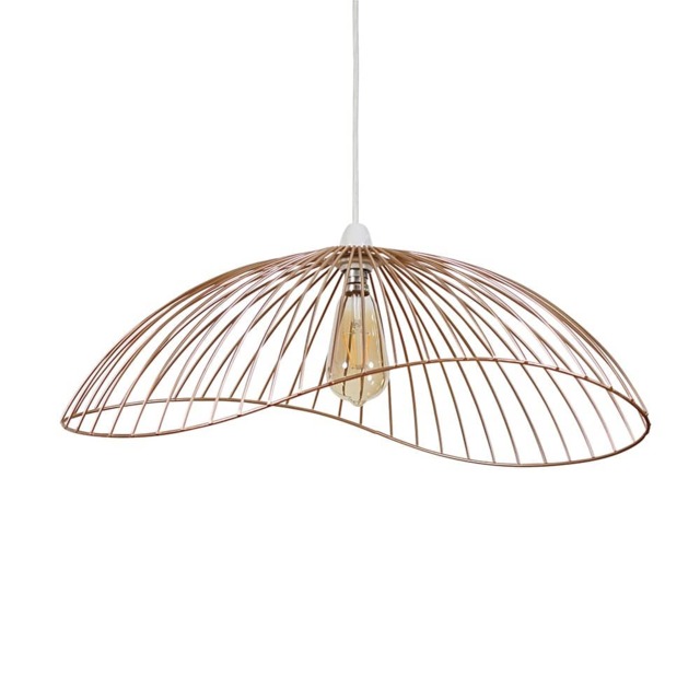 ValueLights Covelas Copper Wavy Wire Ceiling Pendant Shade Copper