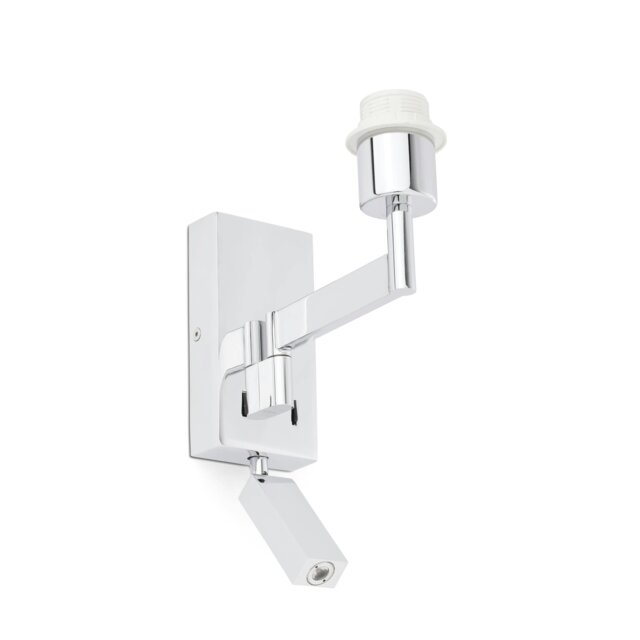 Artis 1 Light Indoor Reading Wall Light Chrome - Shade Not Included, E27