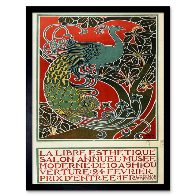 "Exhibition Cultural Free Annual Belgium Vintage 12x16"" Framed Wall Art Print"