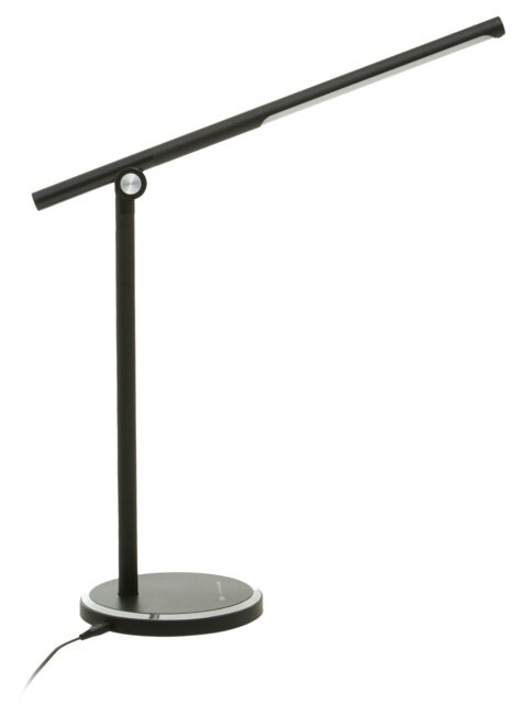 Interiors by Premier Black Aluminium Touch Lamp, Modern Rotatable Desk Lamp With Round Base, Sleek Touch-Control Table Light