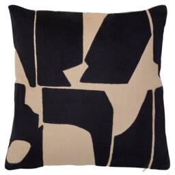 Bosie Ozella Black and Natural Square Cushion Black