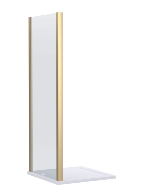 Balterley Contemporary Shower Enclosure Glass Side Panel Copper Brushed Brass 1