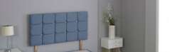 "Denim Linen Cube Headboard Multi 3FT Single 20""inch Headboard"