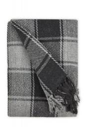 "Comfy Check Collection Recycled Cotton Throw in Charcoal (50"" x 60"")"