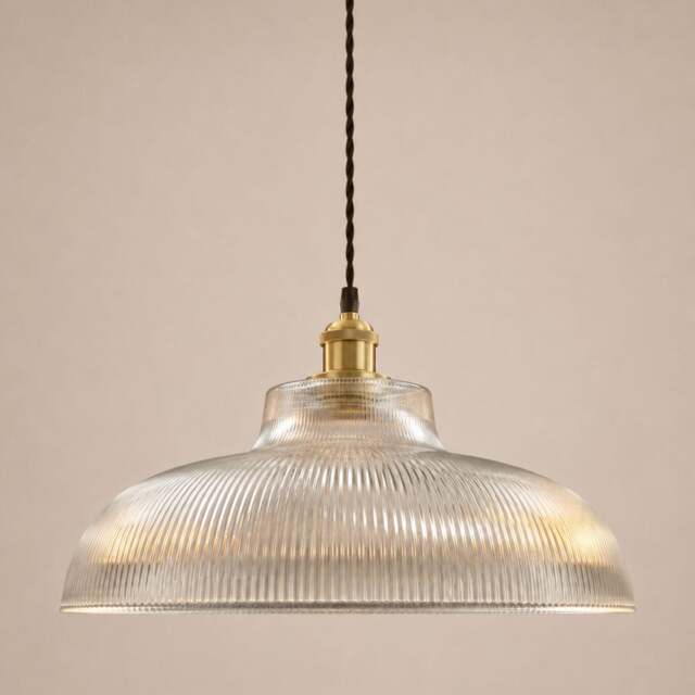 CGC Jacinta XL Clear Ribbed Glass Extra Large Lampshade