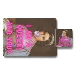12 Piece Placemat And Coaster Set With Designer Artwork And Wood Backing