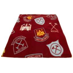 West Ham United FC Fleece Blanket - Maroon/Blue/Yellow - One Size