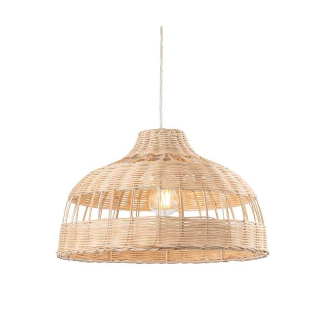 Dome Pendant Light Natural Rattan