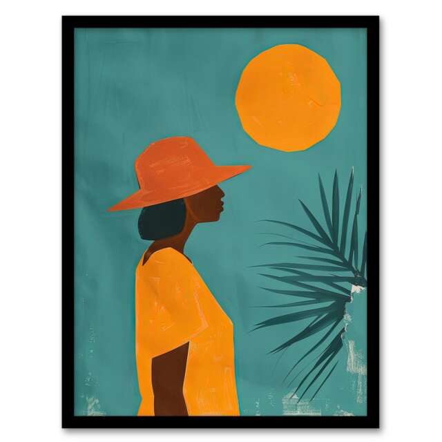 Noon Morocco Africa Sun Simple Bold Home Decor Black Framed Wall Art Print A4