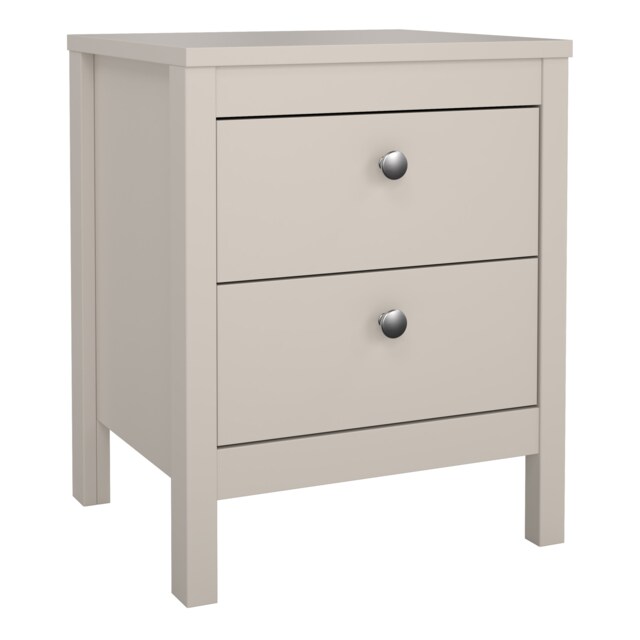 Madrid Bedside Table 2 Drawers in Cashmere Grey Cashmere 1