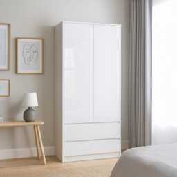 Vida Designs Glinton 2 Door 2 Drawer Wardrobe With Clothes Rail, White