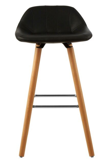 Interiors by Premier Black Faux Leather Bar Stool, Comfortable Seating Bar Stool with Back, Easy to Clean Kitchen Bar Stool