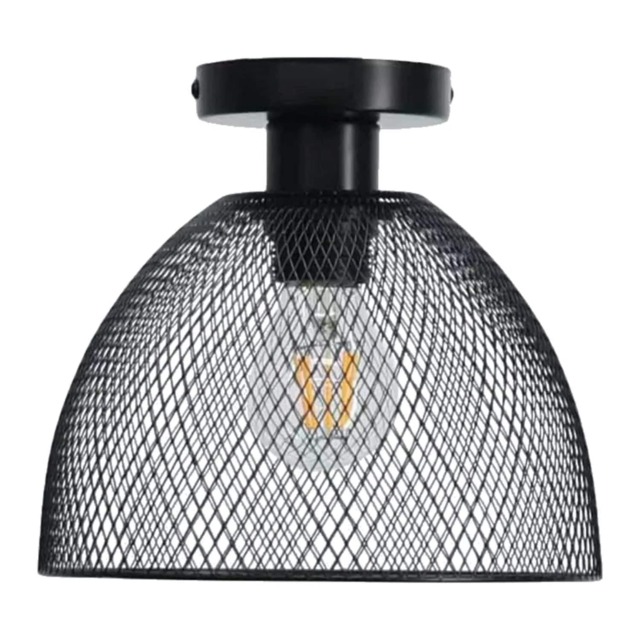 Cassidy - Medium Black Mesh Ceiling Flush Light Black 1