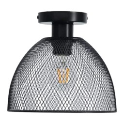 Cassidy - Medium Black Mesh Ceiling Flush Light Black 1