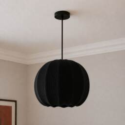 CGC Lila Black Rounded Ribbed Stretch Cotton Lampshade