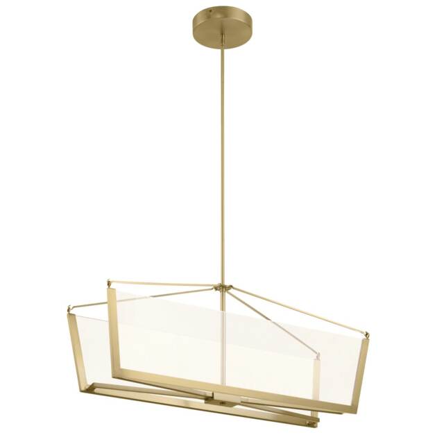 Kichler Calters Integrated LED Bar Pendant Ceiling Light Champagne Gold, 3000K