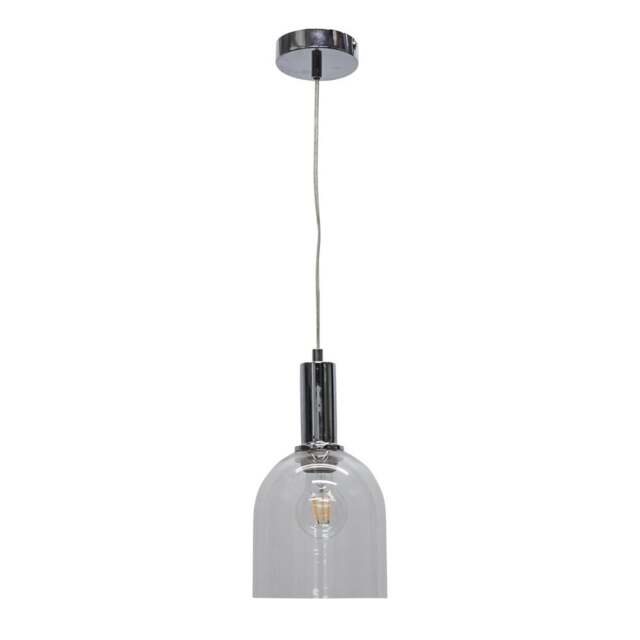 Belten - Clear Glass Cloche Chrome Deco Pendant Fitting