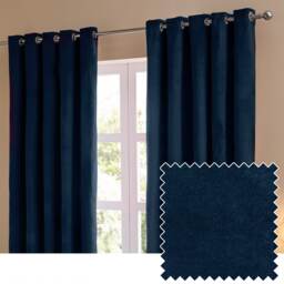 furn. The Ultimate Velvet Blackout Eyelet Curtain Pair Royal (W)168cmx (D)137cm Blue Royal One Size