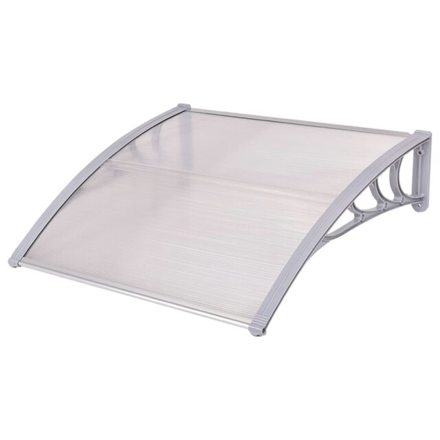 COSTWAY Door Canopy Awning Shelter Front Back Porch Shade Clear Clear