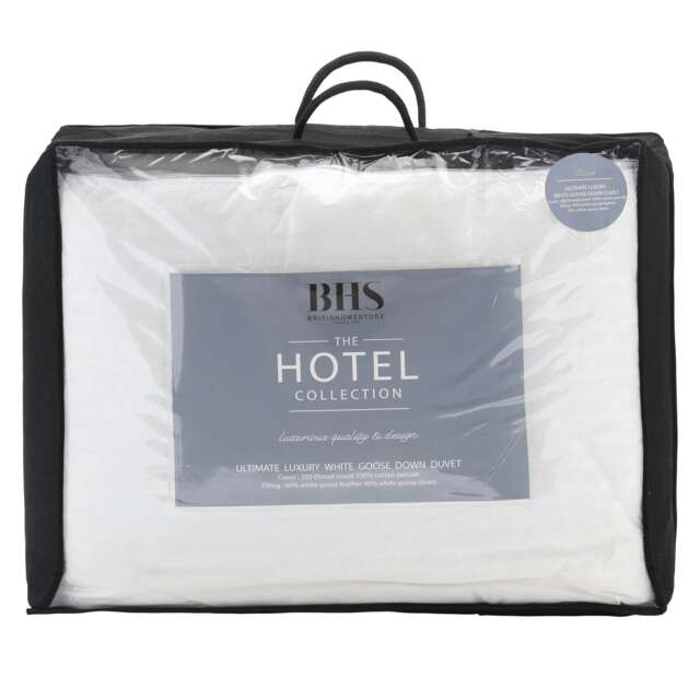 BHS 5 Star Hotel Collection 10.5 Tog White Goose Down Double Duvet, White White White