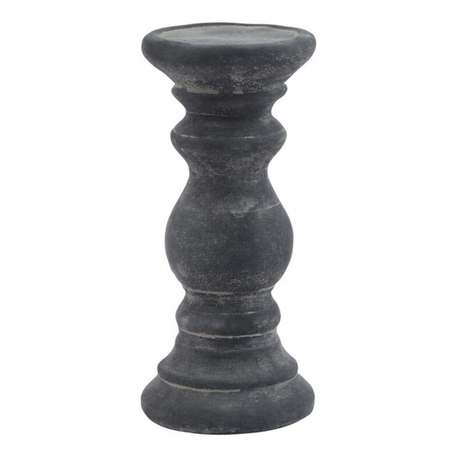 Amalfi Small Column Candle Holder - Ceramic - L10 x W10 x H20 cm - Grey Grey