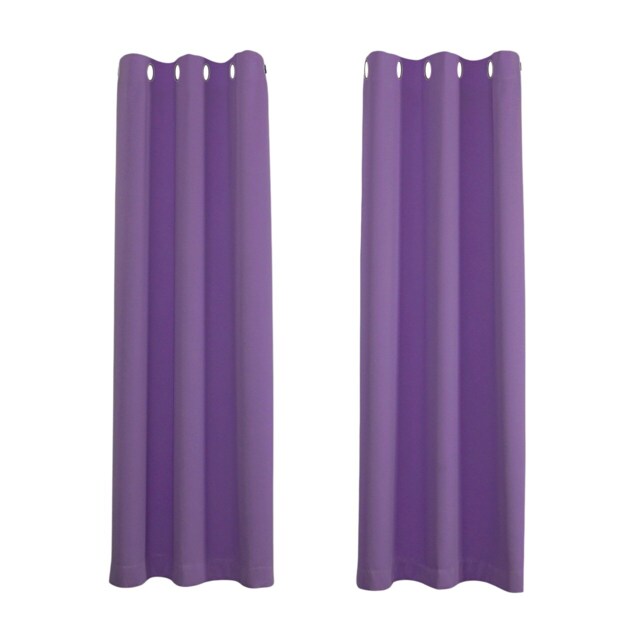 Purple Blackout Curtains - Eyelet Thermal Curtain - 66 x 84 Inch Drop - 2 Panel Purple One Size