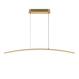Curve Modern Bar Pendant Ceiling Light Brass 1150lm White Shade