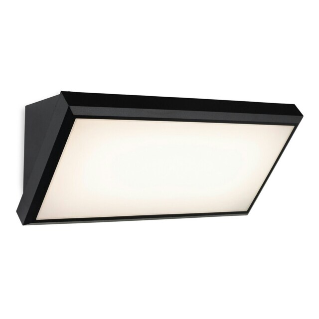 Nitro LED Resin Wall Light Black with White Polycarbonate Diffuser IP65