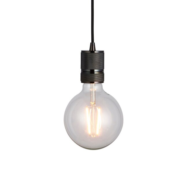 Urban 1 Light Pendant Black Chrome Plate, E27