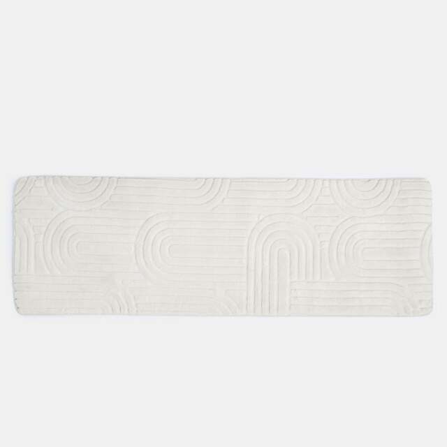 OHS Arches Embossed Tufted Soft Plush Anti-Slip Washable Indoor Carpet Mat Runner Rug Cream 66 x 200cm