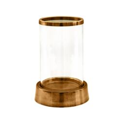Hampton Hurricane Lantern - Glass/Metal - L24 x W24 x H40 cm - Antique Brass Brown 1
